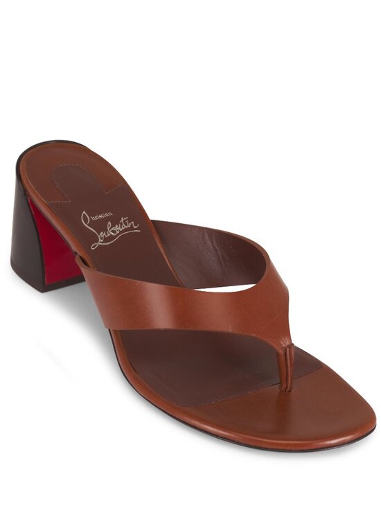 Christian Louboutin Shoes - Christian Louboutin JANETONGA 55 Leather Thong Mule Sandals Heels Shoes